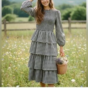 Jessakae Gingham long sleeve dress. 2xl